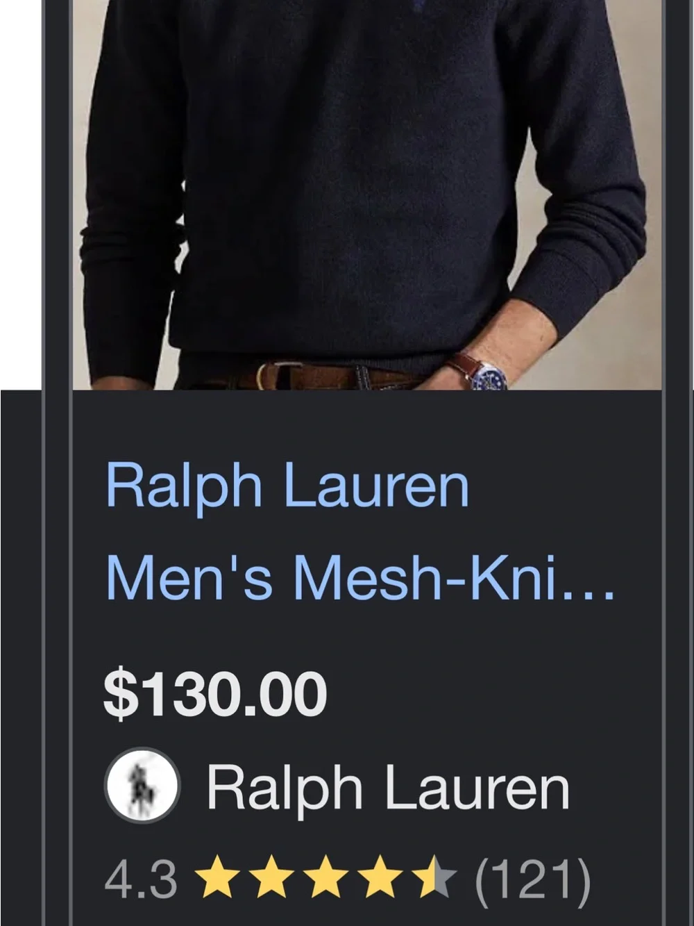 Polo by Ralph Lauren VTG Navy Crewneck Sweater, NO FLAWS